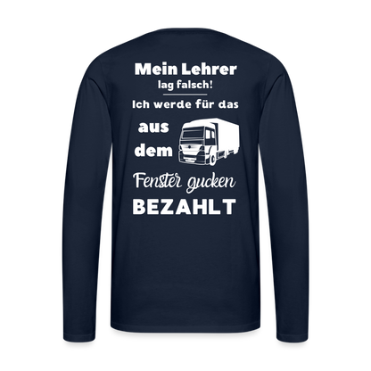 Männer Premium Langarmshirt - Mein Lehrer - Navy