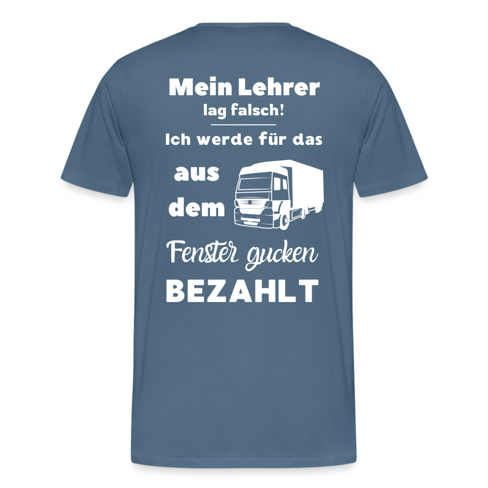 Männer Premium T-Shirt - Mein Lehrer - Blaugrau