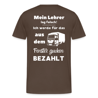 Männer Premium T-Shirt - Mein Lehrer - Edelbraun