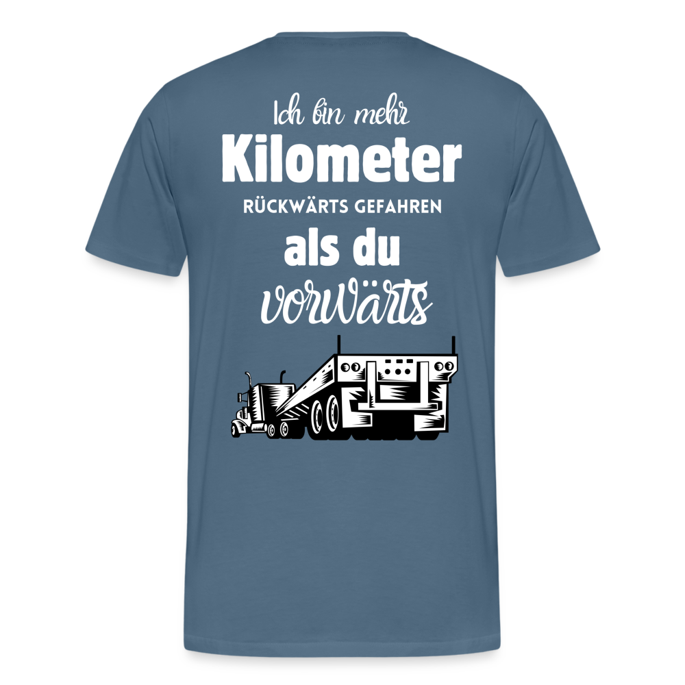 Männer Premium T-Shirt - Mehr Kilometer - Blaugrau