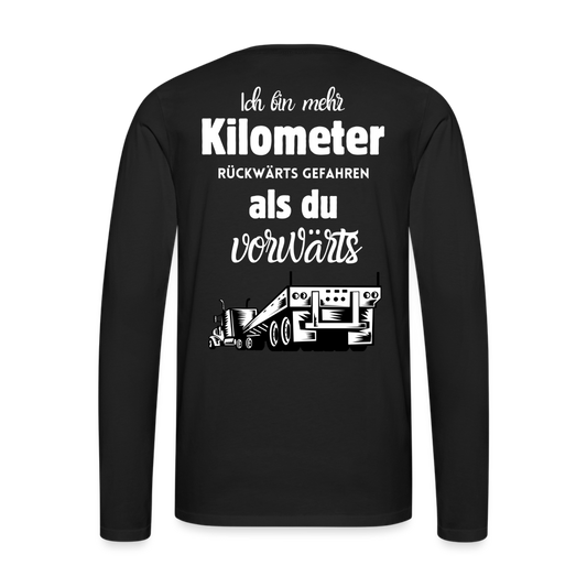 Männer Premium Langarmshirt - Mehr Kilometer - Schwarz