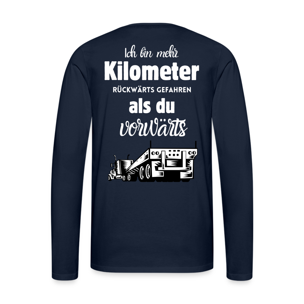 Männer Premium Langarmshirt - Mehr Kilometer - Navy