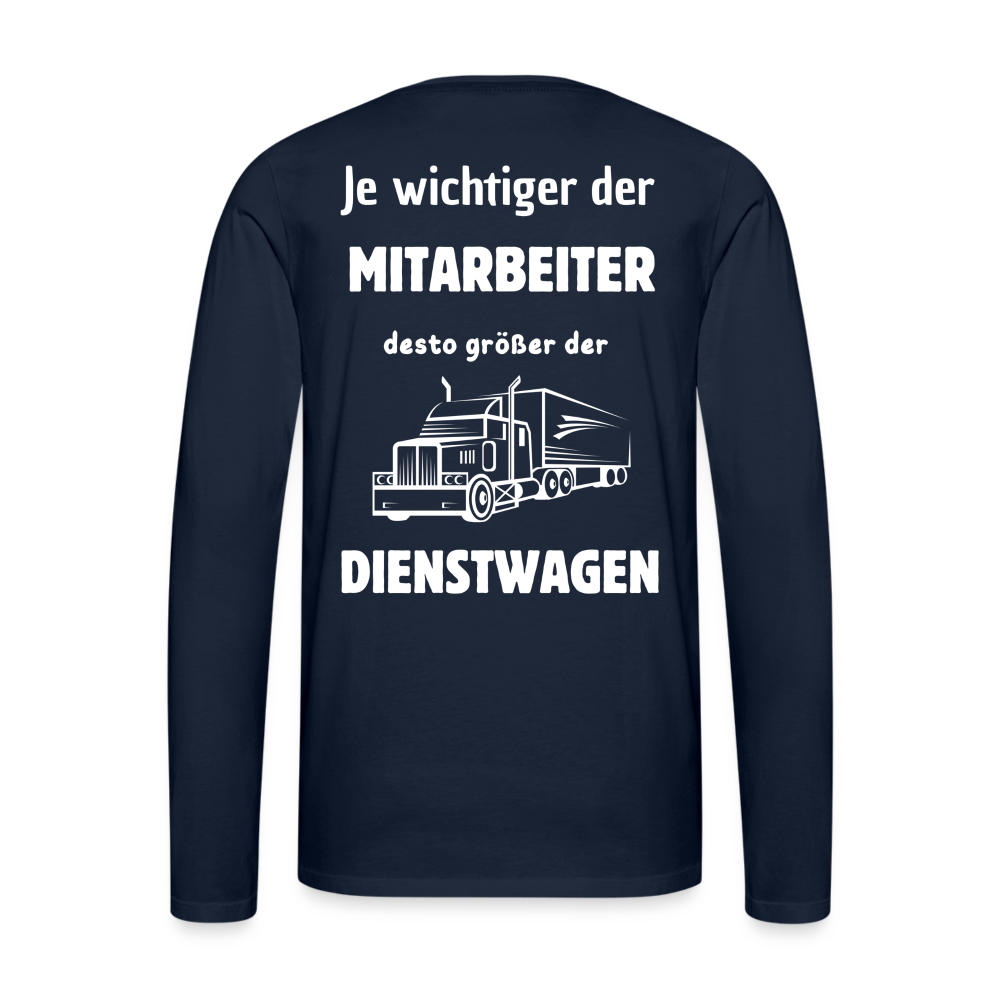 Männer Premium Langarmshirt - Dienstwagen - Navy