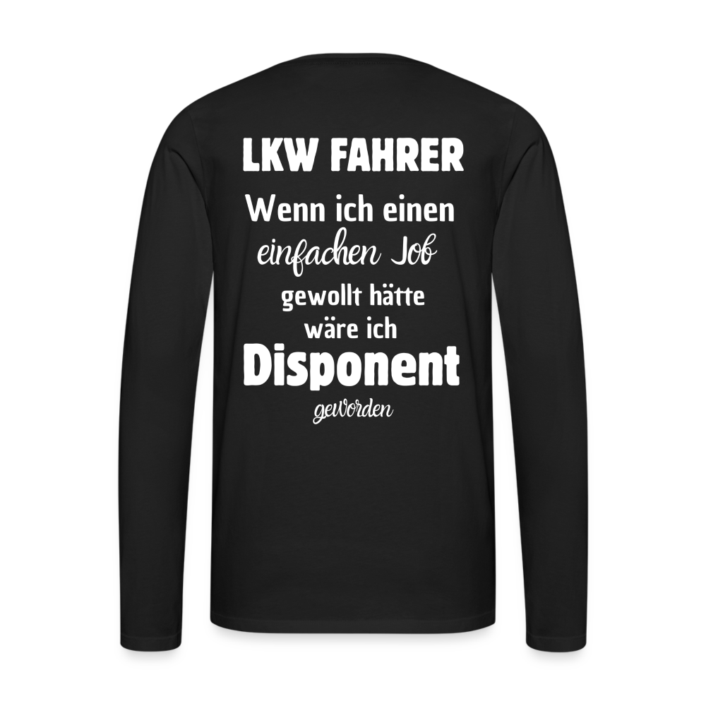 Männer Premium Langarmshirt - Disponent - Schwarz