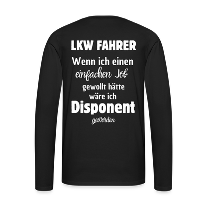 Männer Premium Langarmshirt - Disponent - Schwarz