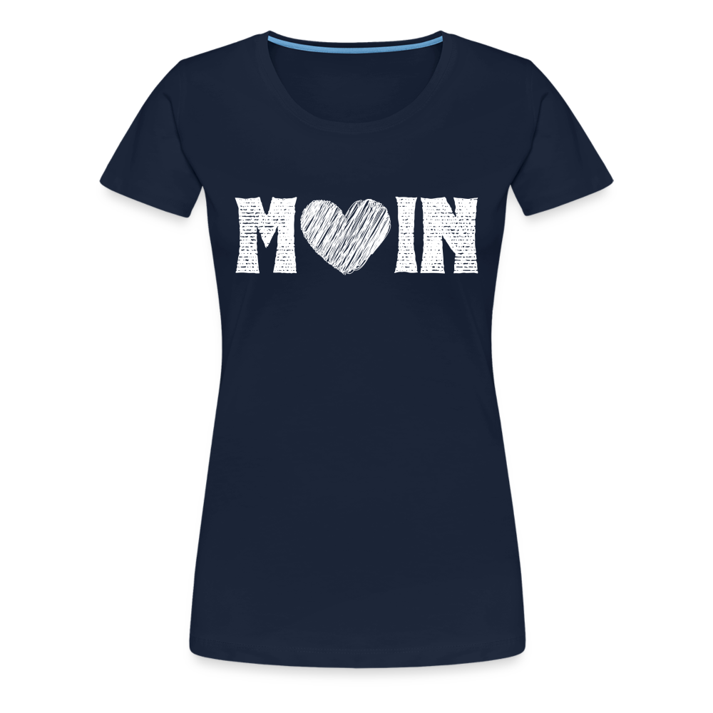 Frauen Premium T-Shirt - Moin Herz (white) - Navy