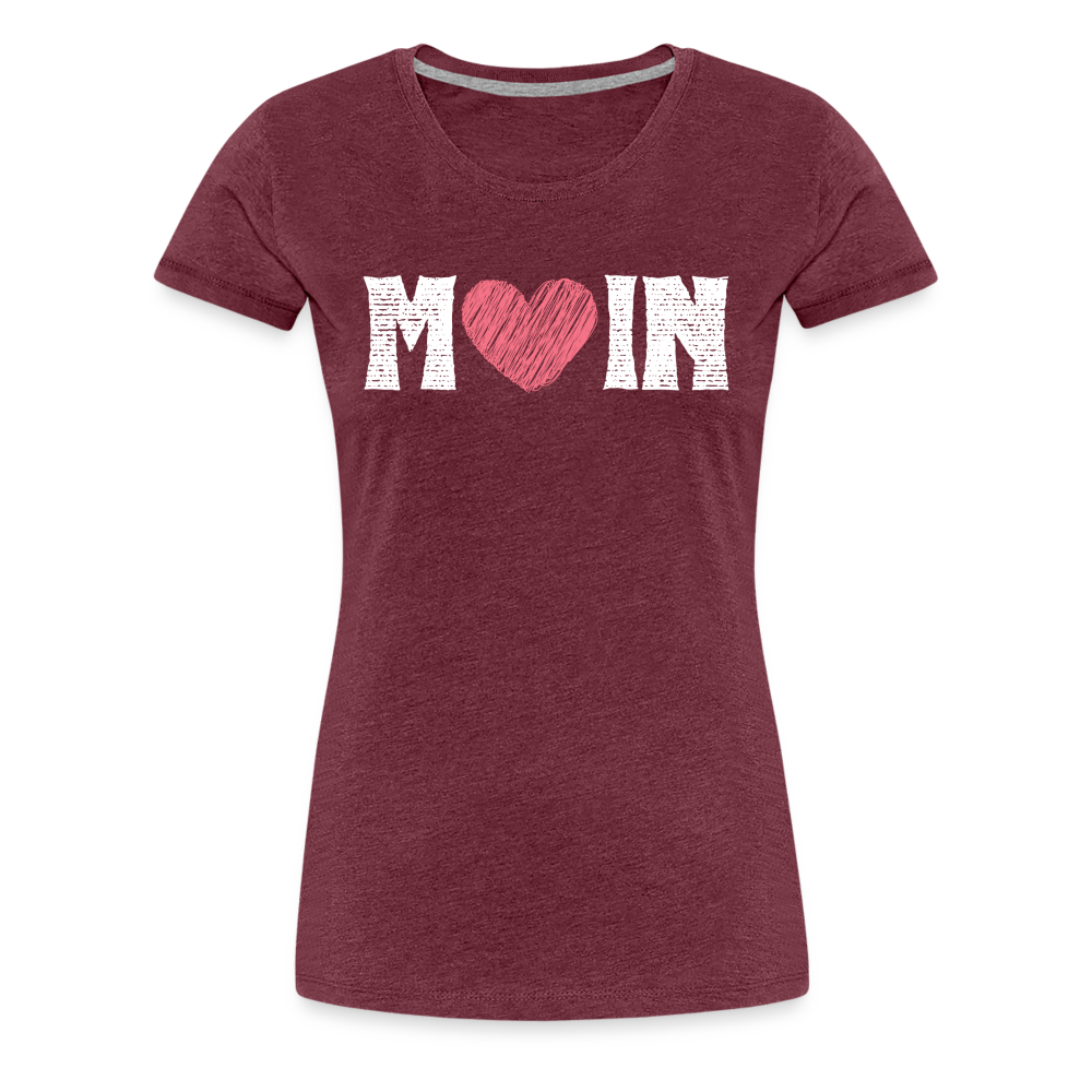 Frauen Premium T-Shirt - Moin Herz (rosé) - Bordeauxrot meliert