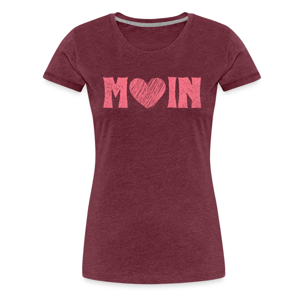 Frauen Premium T-Shirt - Moin (rosé) - Bordeauxrot meliert