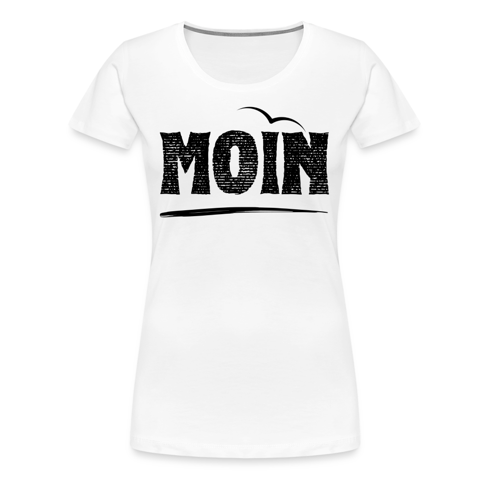 Frauen Premium T-Shirt - Moin Möwe (black) - Weiß