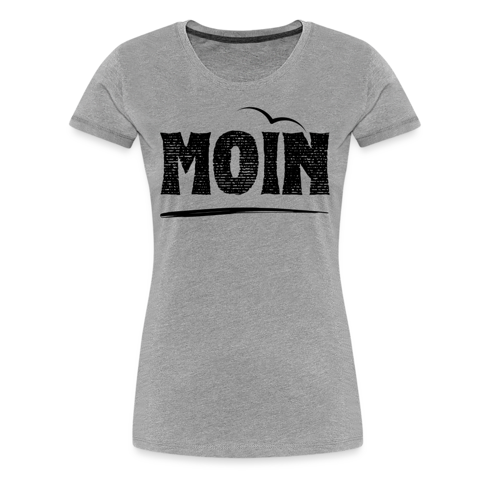 Frauen Premium T-Shirt - Moin Möwe (black) - Grau meliert