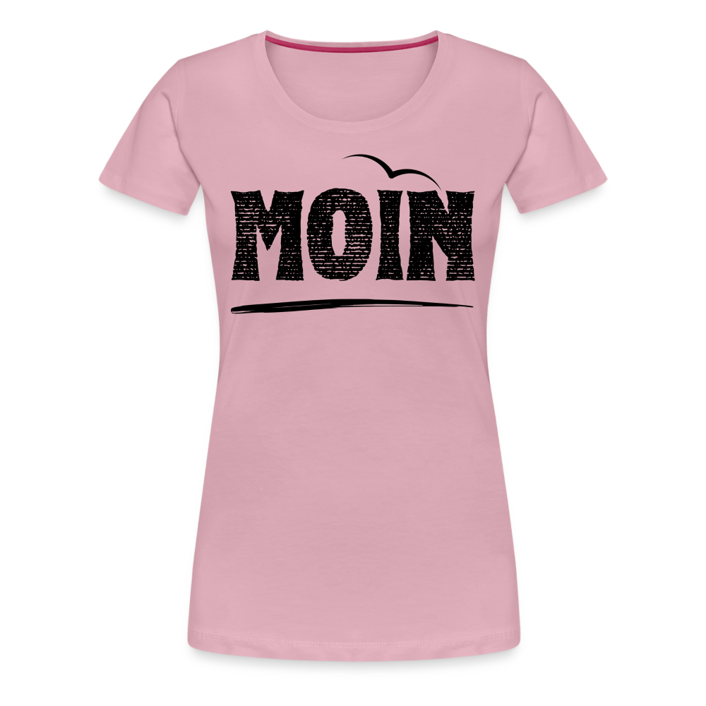 Frauen Premium T-Shirt - Moin Möwe (black) - Hellrosa