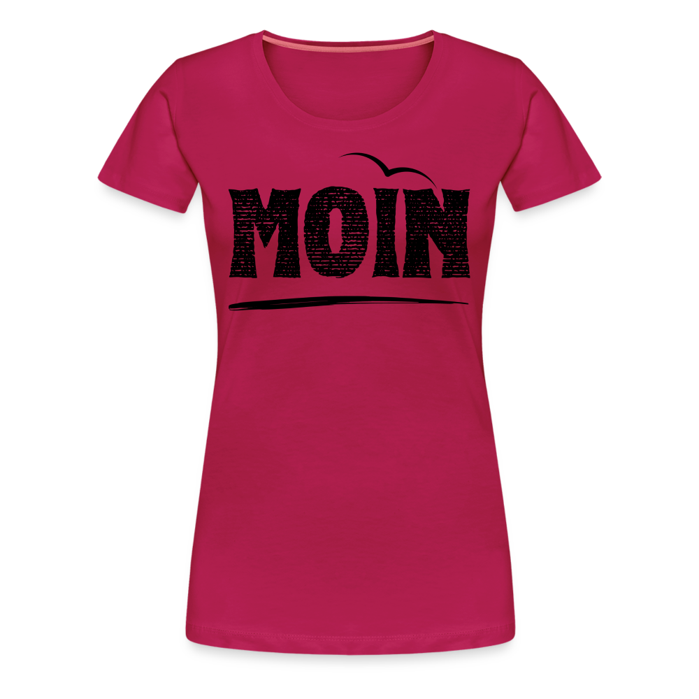 Frauen Premium T-Shirt - Moin Möwe (black) - dunkles Pink