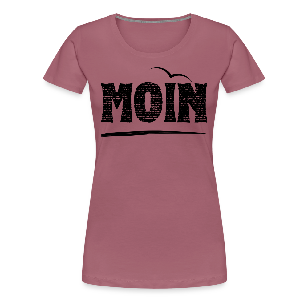 Frauen Premium T-Shirt - Moin Möwe (black) - Malve