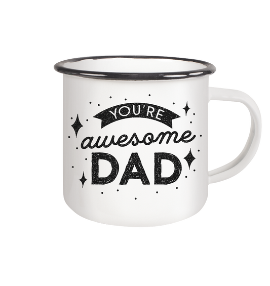 Awesome Dad - Emaille Tasse (Black)