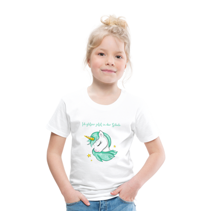 Kinder Premium T-Shirt - Glitzer Einhorn - weiß