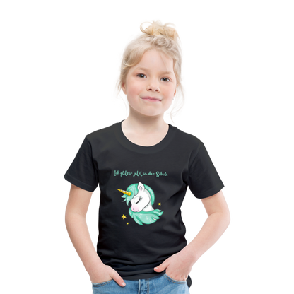 Kinder Premium T-Shirt - Glitzer Einhorn - Schwarz