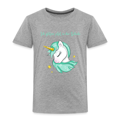 Kinder Premium T-Shirt - Glitzer Einhorn - Grau meliert