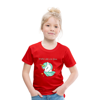 Kinder Premium T-Shirt - Glitzer Einhorn - Rot