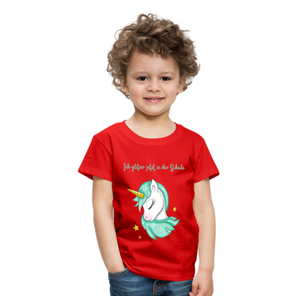 Kinder Premium T-Shirt - Glitzer Einhorn - Rot