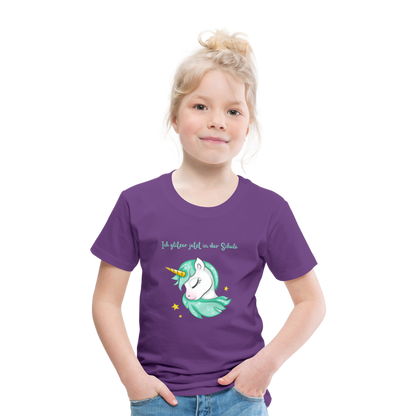 Kinder Premium T-Shirt - Glitzer Einhorn - Lila