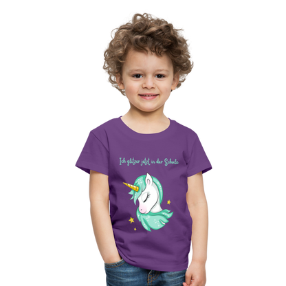 Kinder Premium T-Shirt - Glitzer Einhorn - Lila