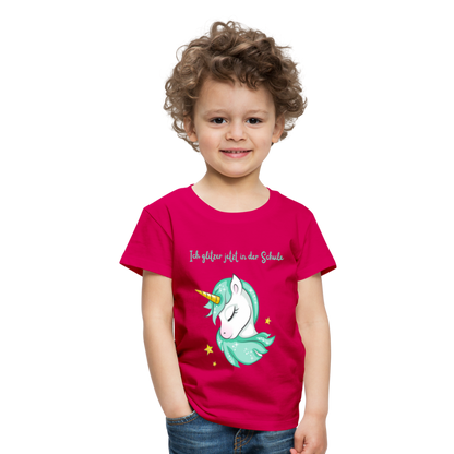 Kinder Premium T-Shirt - Glitzer Einhorn - dunkles Pink