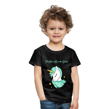 Kinder Premium T-Shirt - Glitzer Einhorn - Anthrazit