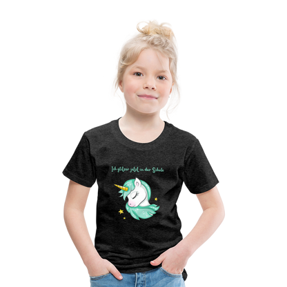 Kinder Premium T-Shirt - Glitzer Einhorn - Anthrazit