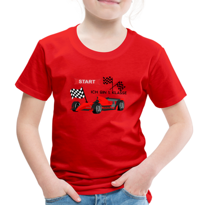 Kinder Premium T-Shirt - Einschulung 2023 Rennauto - Rot