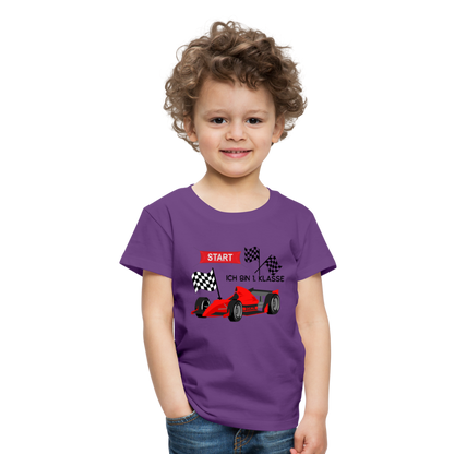 Kinder Premium T-Shirt - Einschulung 2023 Rennauto - Lila