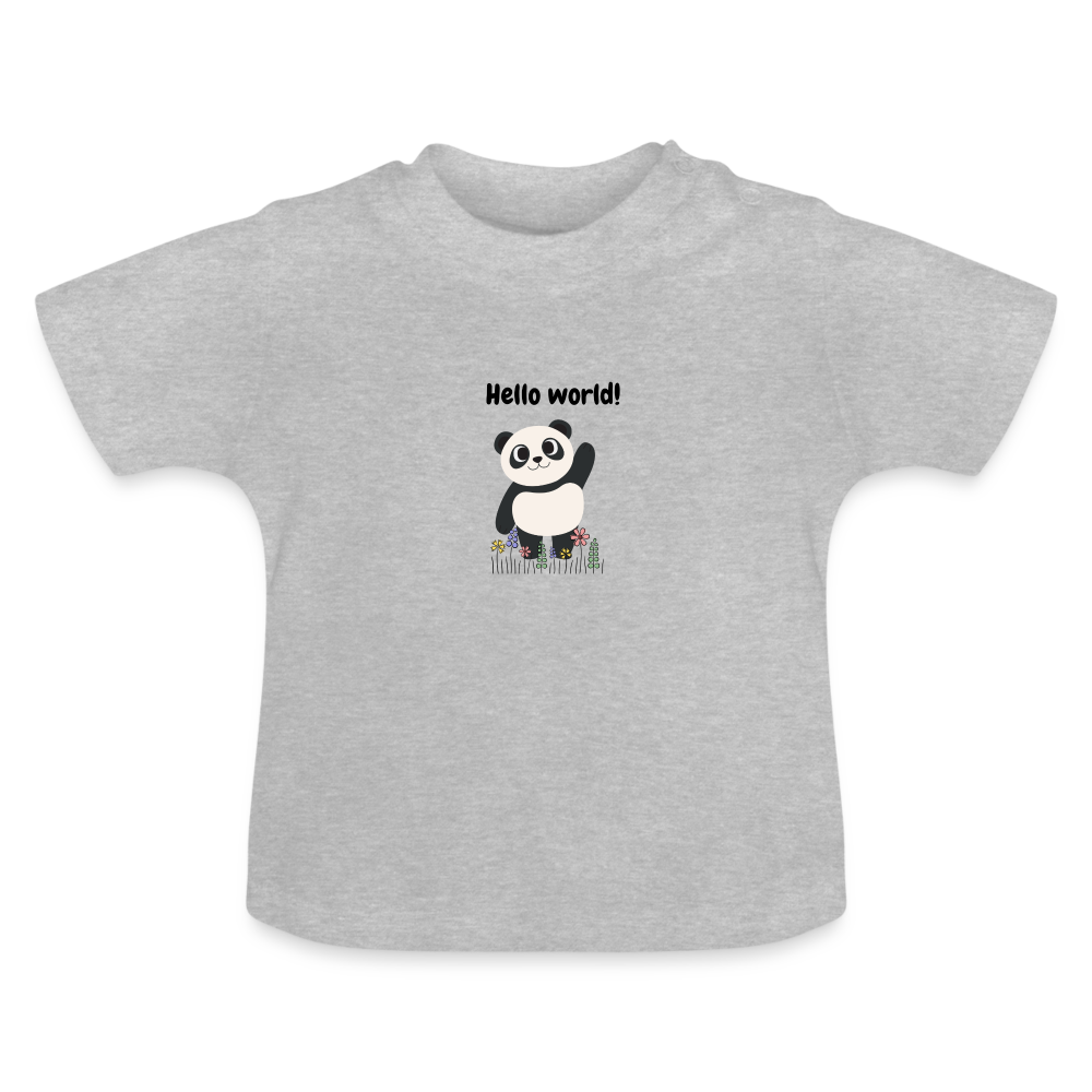 Baby T-Shirt - Hello world - Grau meliert