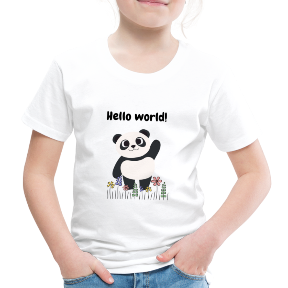 Kinder Premium T-Shirt - Hello world - weiß