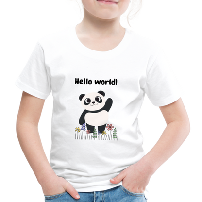 Kinder Premium T-Shirt - Hello world - weiß