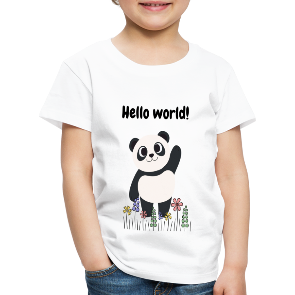 Kinder Premium T-Shirt - Hello world - weiß