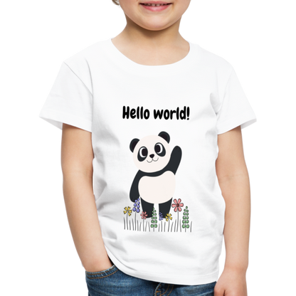 Kinder Premium T-Shirt - Hello world - weiß