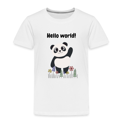 Kinder Premium T-Shirt - Hello world - weiß