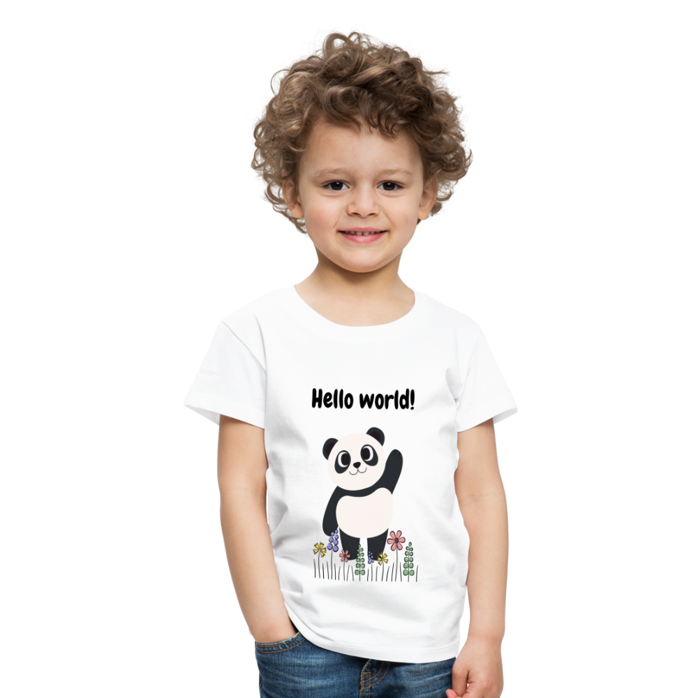 Kinder Premium T-Shirt - Hello world - weiß