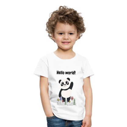 Kinder Premium T-Shirt - Hello world - weiß