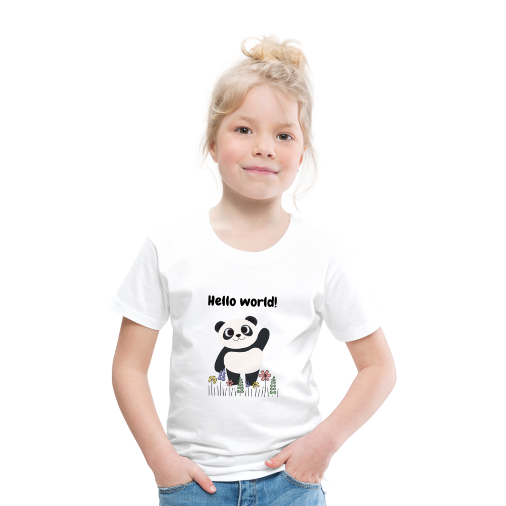 Kinder Premium T-Shirt - Hello world - weiß