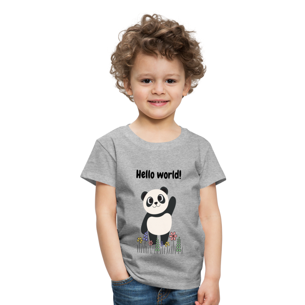 Kinder Premium T-Shirt - Hello world - Grau meliert