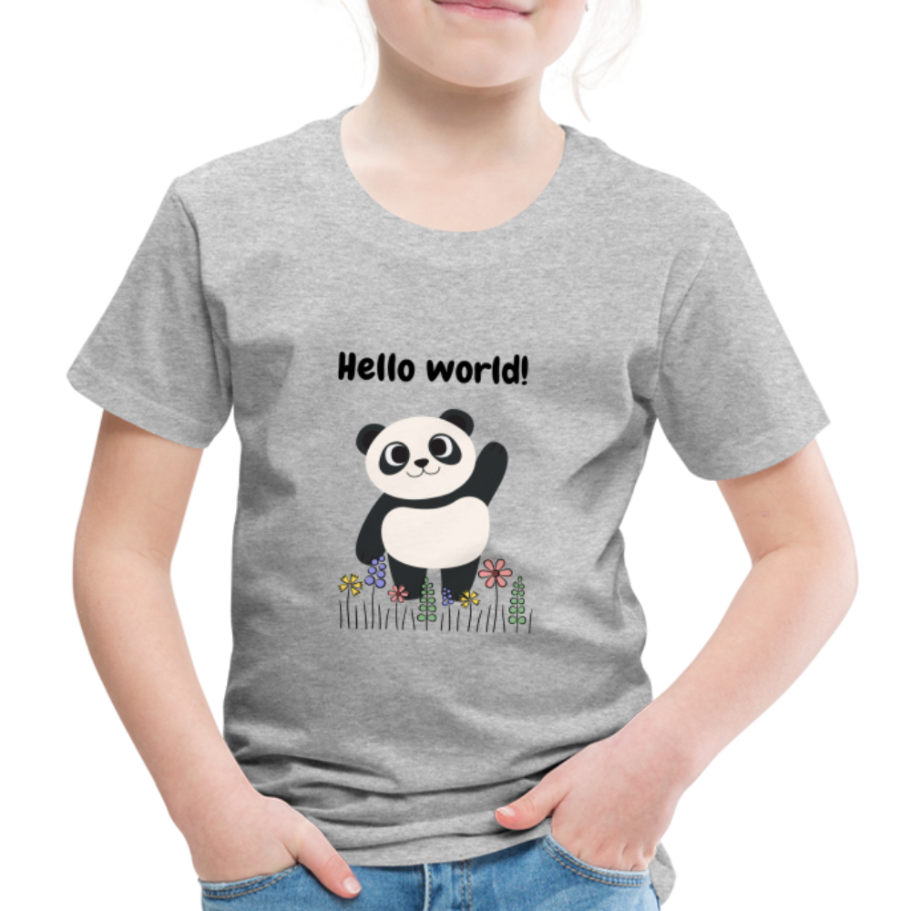 Kinder Premium T-Shirt - Hello world - Grau meliert