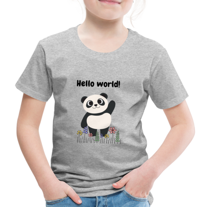 Kinder Premium T-Shirt - Hello world - Grau meliert