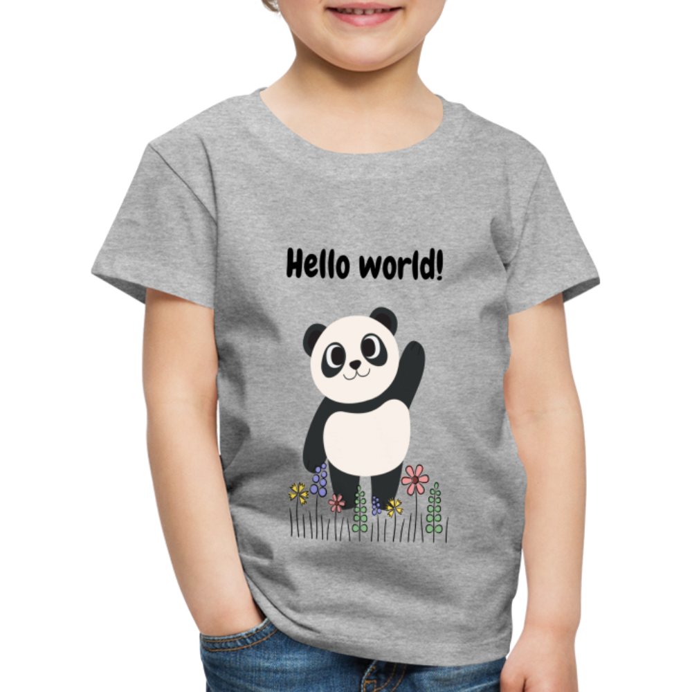 Kinder Premium T-Shirt - Hello world - Grau meliert