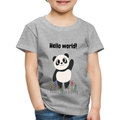 Kinder Premium T-Shirt - Hello world - Grau meliert