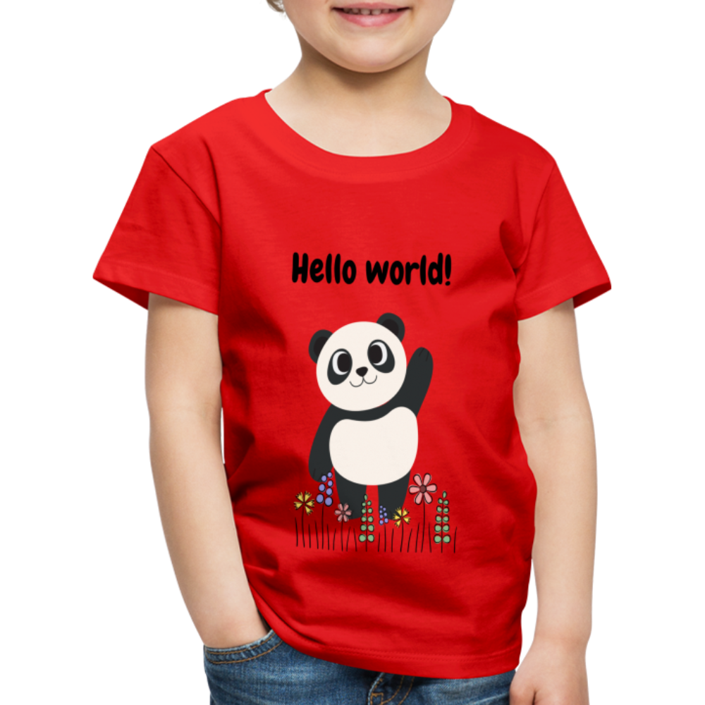 Kinder Premium T-Shirt - Hello world - Rot