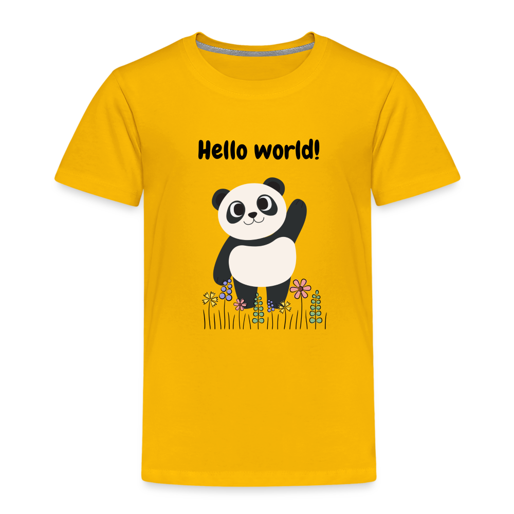 Kinder Premium T-Shirt - Hello world - Sonnengelb