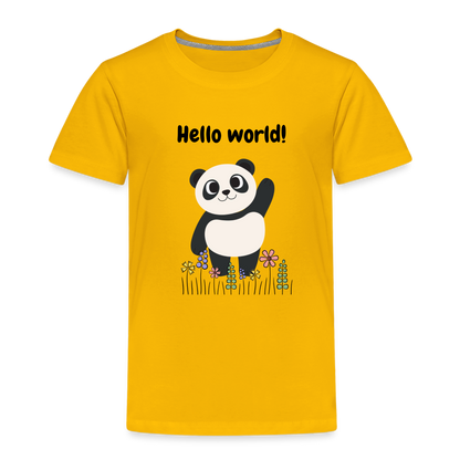 Kinder Premium T-Shirt - Hello world - Sonnengelb