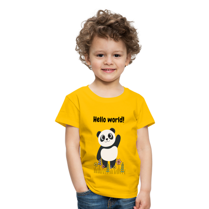 Kinder Premium T-Shirt - Hello world - Sonnengelb