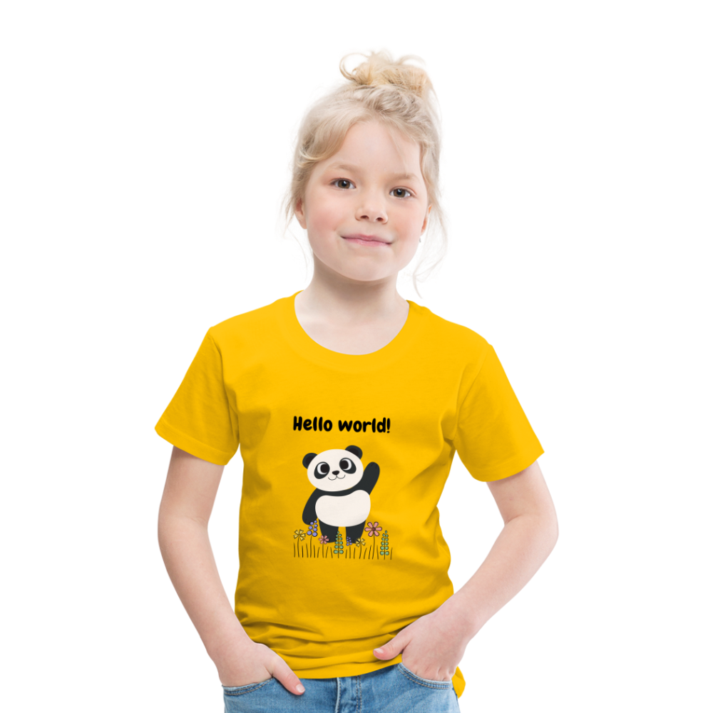 Kinder Premium T-Shirt - Hello world - Sonnengelb