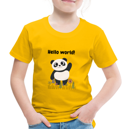 Kinder Premium T-Shirt - Hello world - Sonnengelb